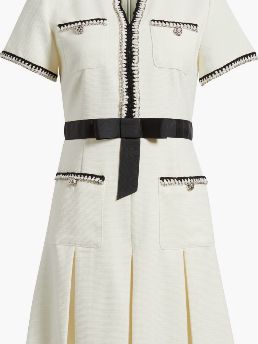 Tahari ASL Contrast Trim Short Sleeve Dress - Picture 5 of 6
